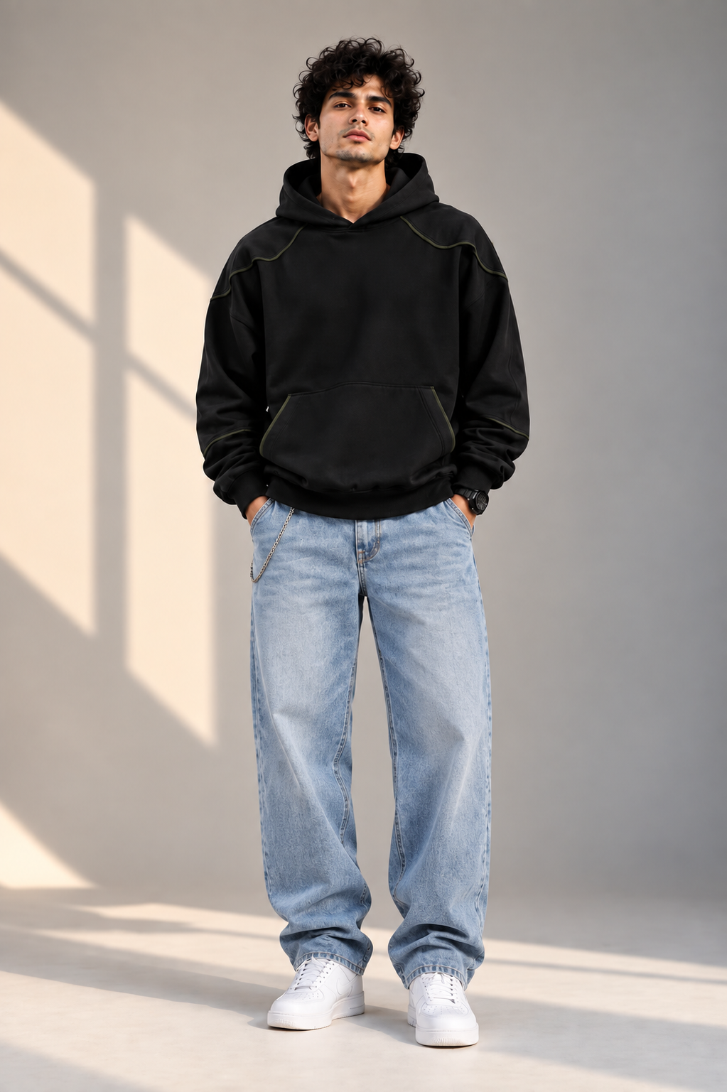 ARCH-01 Oversized Black Hoodie