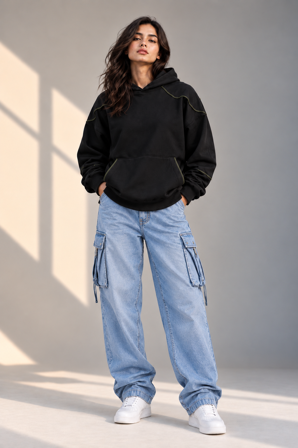 ARCH-01 Oversized Black Hoodie