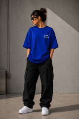 Glow Within – Royal Blue Oversized Graphic T-Shirt